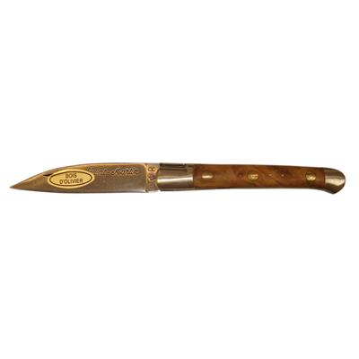 Couteau Saint Martin 10 cm - Manche Bois d'Olivier avec rosettes