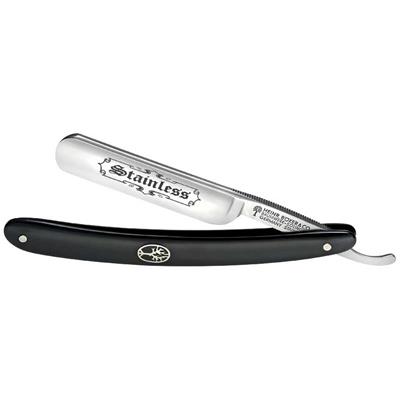 Böker straight razor - 5/8 stainless steel blade - Black plastic scales