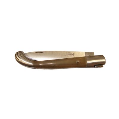 Voyageur knife - 10cm blade - 2 bolsters - Blond horn handle