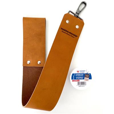 Leather strop + leatherbalm