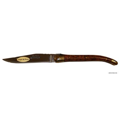 Laguiole knife - Thuja wood handle - Brass Bolsters