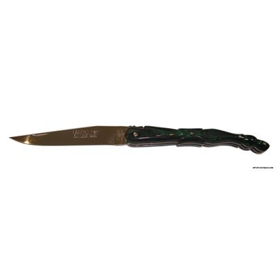 Laguiole Knife - Pigeon Wing - Green plexi handle