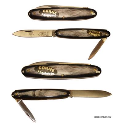 Navette knife - Real horn handle