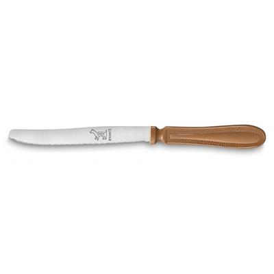 Knife Chien ® - Micro serrated blade - Caramel plastic handle