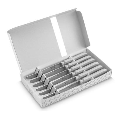 Set of 6 Chien knives - Metal Grey plastic handle