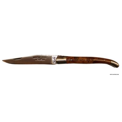 Laguiole Knife with forged fly - Juniper / Ebony handle - Stainless steel bolsters.