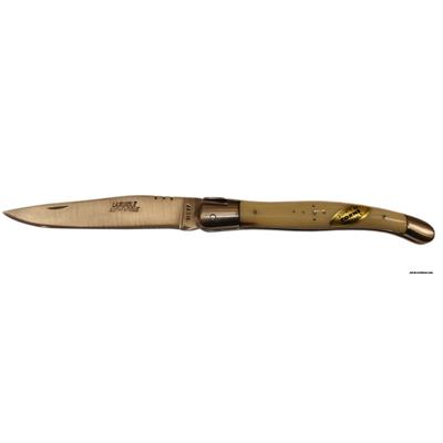 Laguiole knife - Real horn - Brushed stainless steel Blade and bolsters