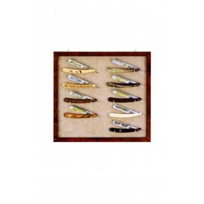 Wall hanging display for 10 straight razors