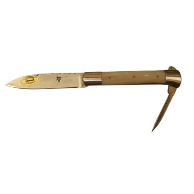 Issoire droit knife - Real blond horn handle
