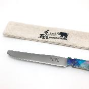 Couteau Chien - Manche Madras Bleu Vert Losange - Edition Prestige